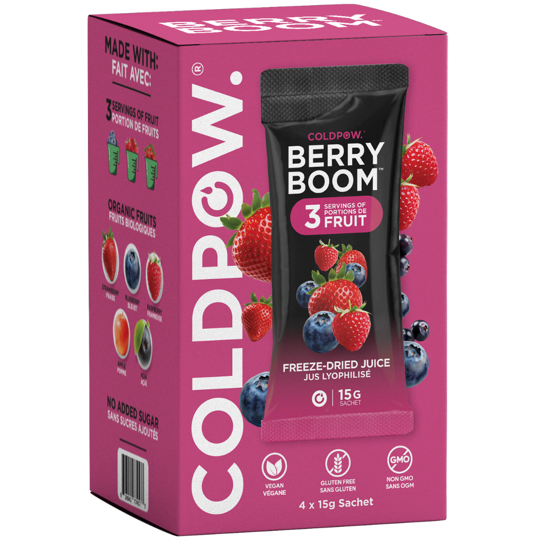 COLDPOW BERRY BOOM: Freeze-Dried Juice with Antioxidants & Organic Fruits. Energy boost in a convenient sachet.