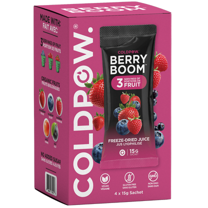 COLDPOW BERRY BOOM: Freeze-Dried Juice with Antioxidants & Organic Fruits. Energy boost in a convenient sachet.