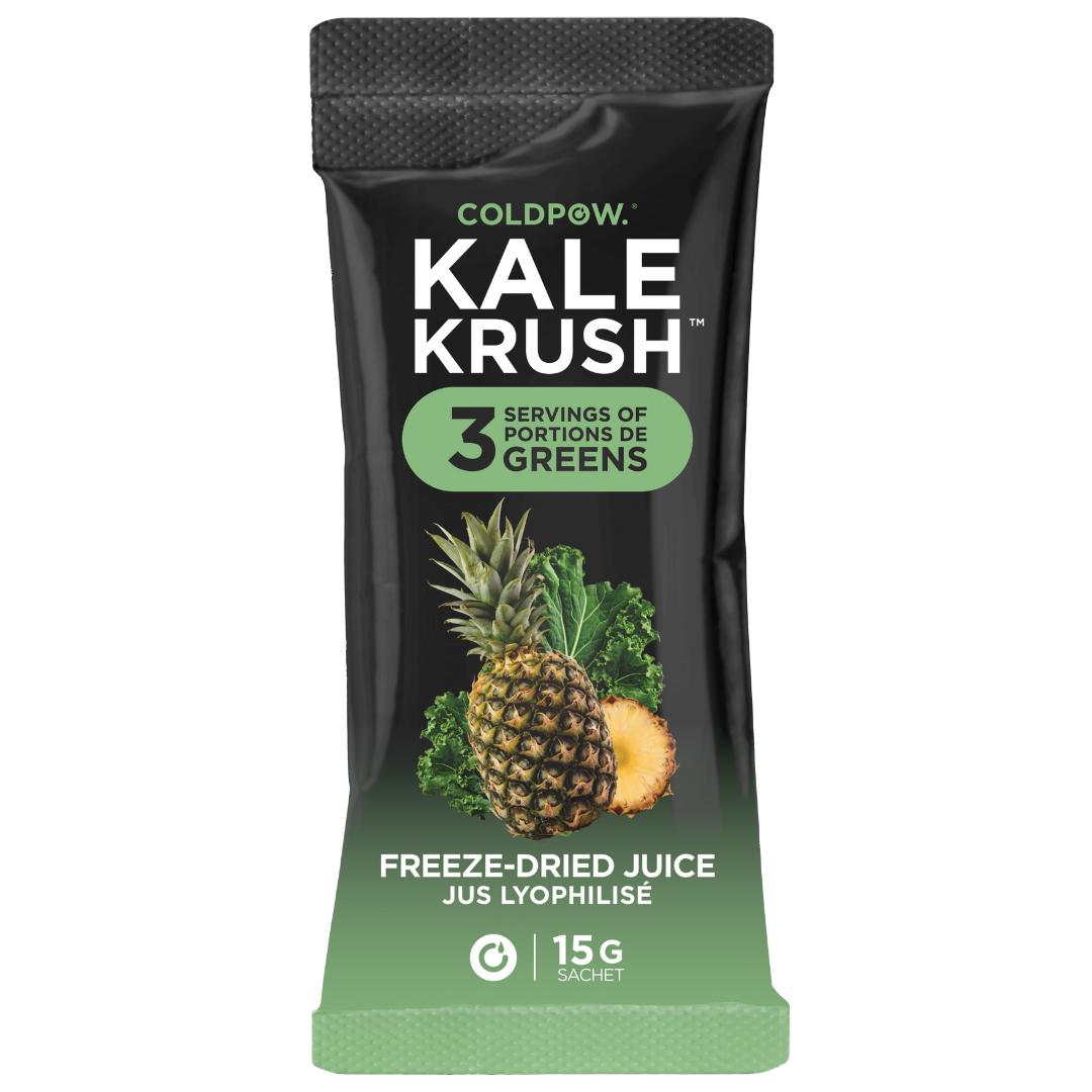 Coldpow Kale Krush: Freeze-Dried Juice Sachet - Pineapple, Kale, Greens Powder
