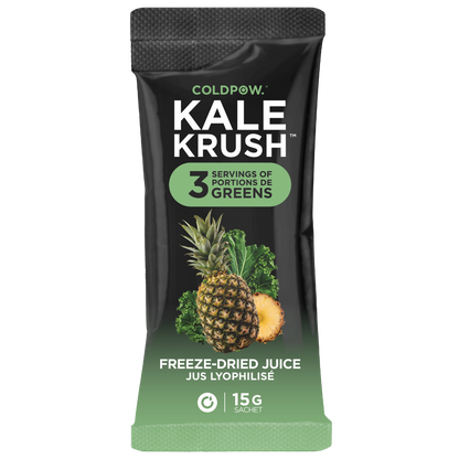 Coldpow Kale Krush: Freeze-Dried Juice Sachet - Pineapple, Kale, Greens Powder