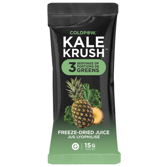 Coldpow Kale Krush: Freeze-Dried Juice Sachet - Pineapple, Kale, Greens Powder
