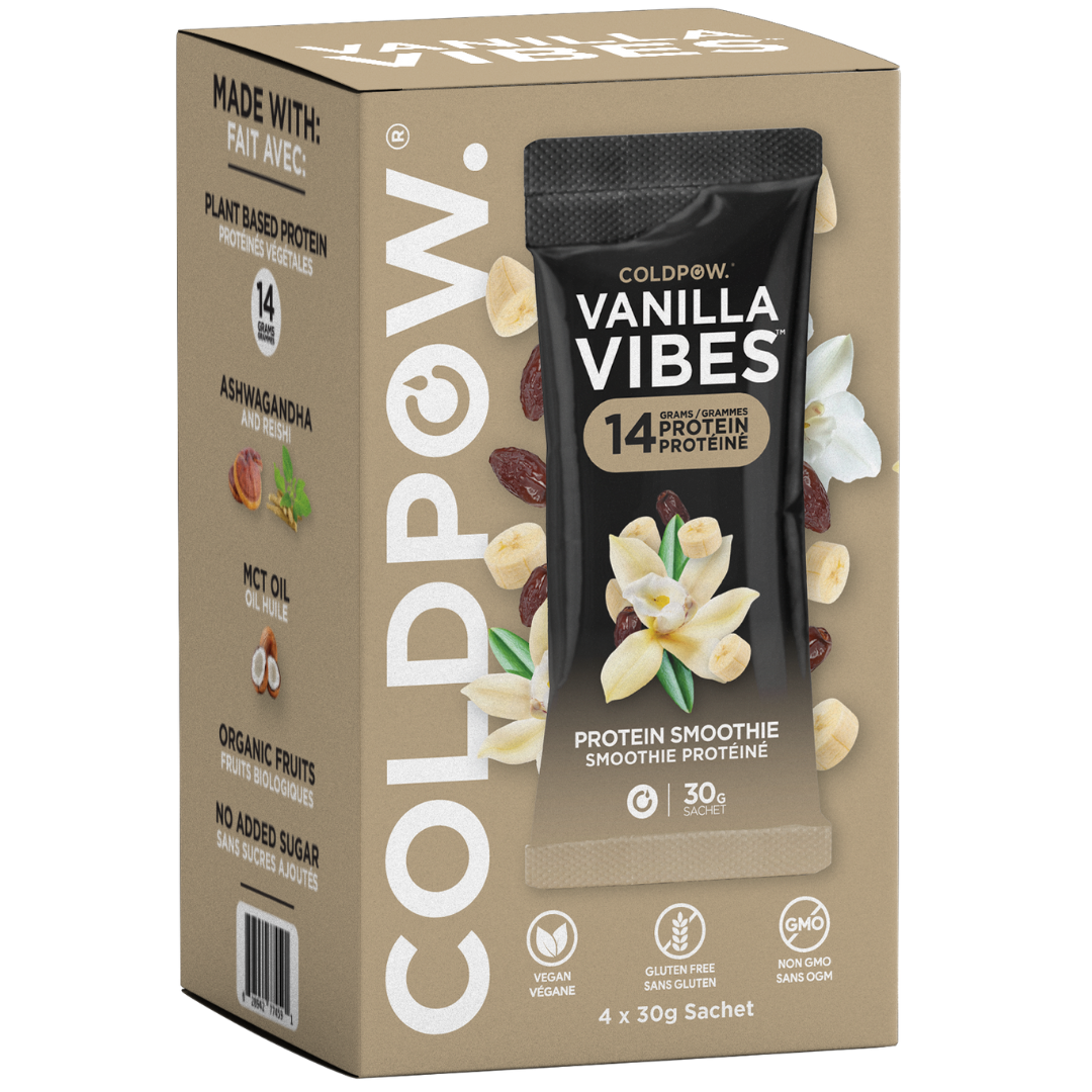 Coldpow Vanilla Vibes: Plant-Based Protein Smoothie, Vegan, Gluten-Free